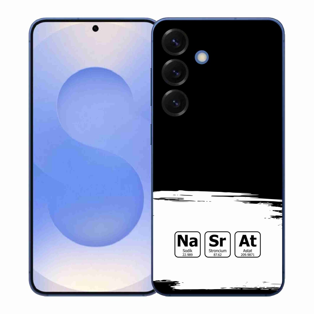 Gél borítás mmCase Samsung Galaxy S26+ - kémiai elemek fehér és fekete háttérrel