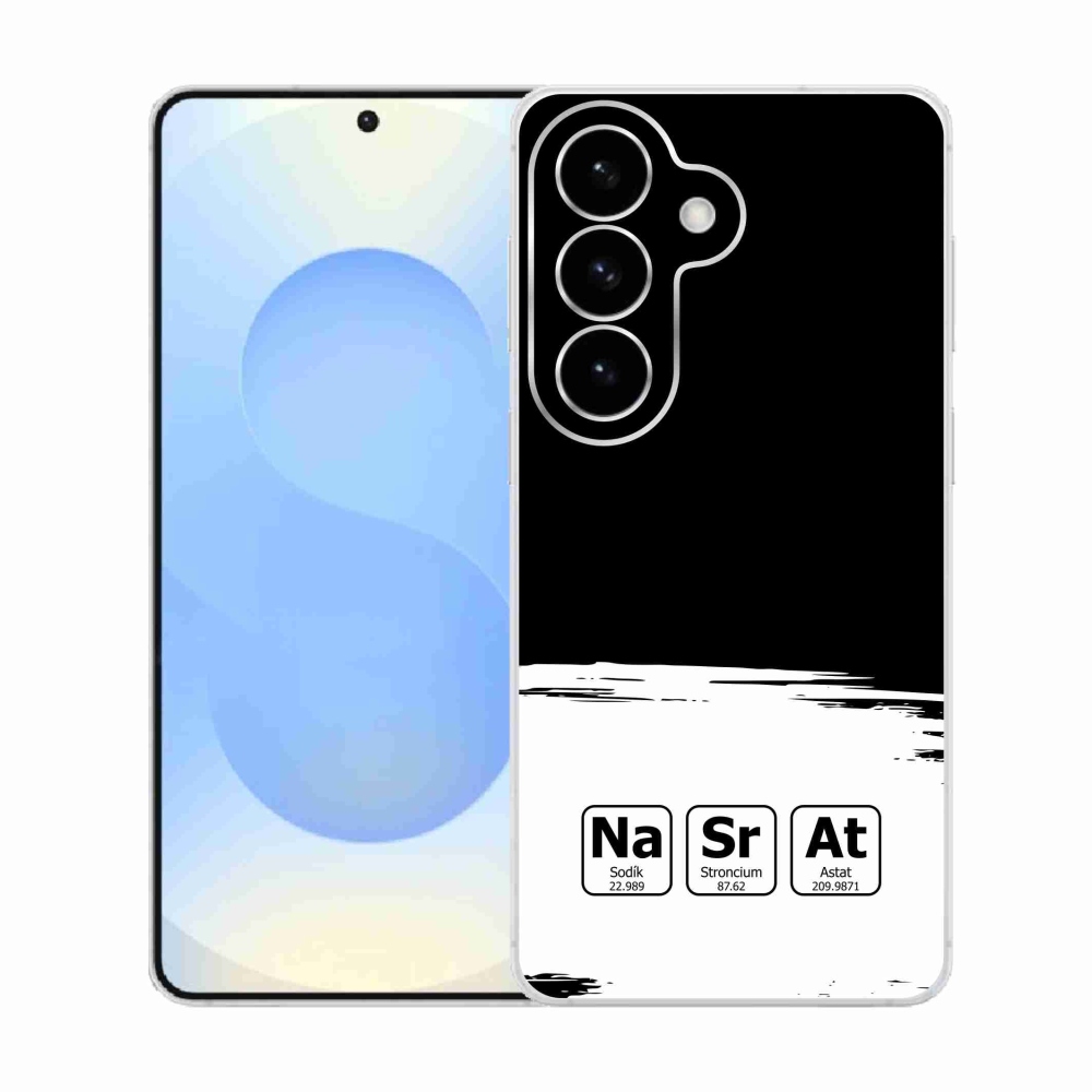 Gél borító mmCase Samsung Galaxy S26 - kémiai elemek fehér és fekete háttérrel