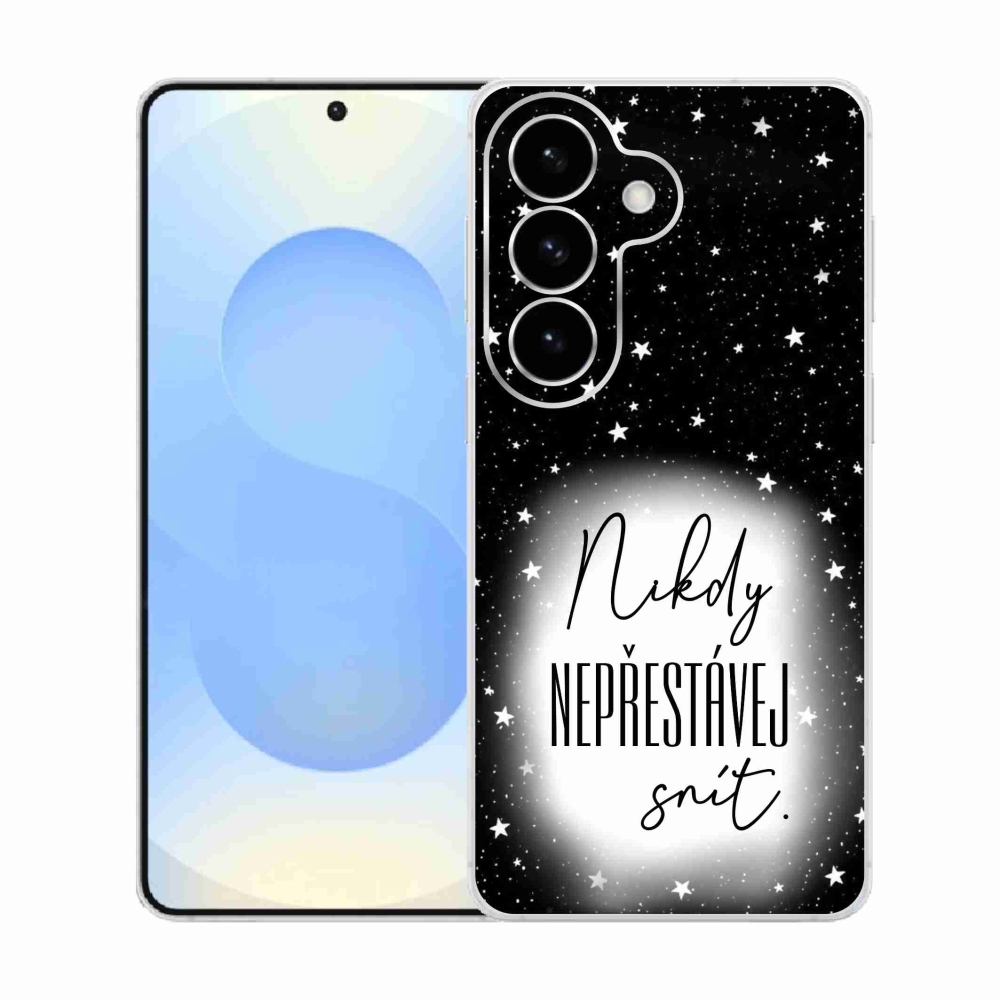 Gél borítás mmCase Samsung Galaxy S26 készülékhez - idézet 1 fehér és fekete háttérrel