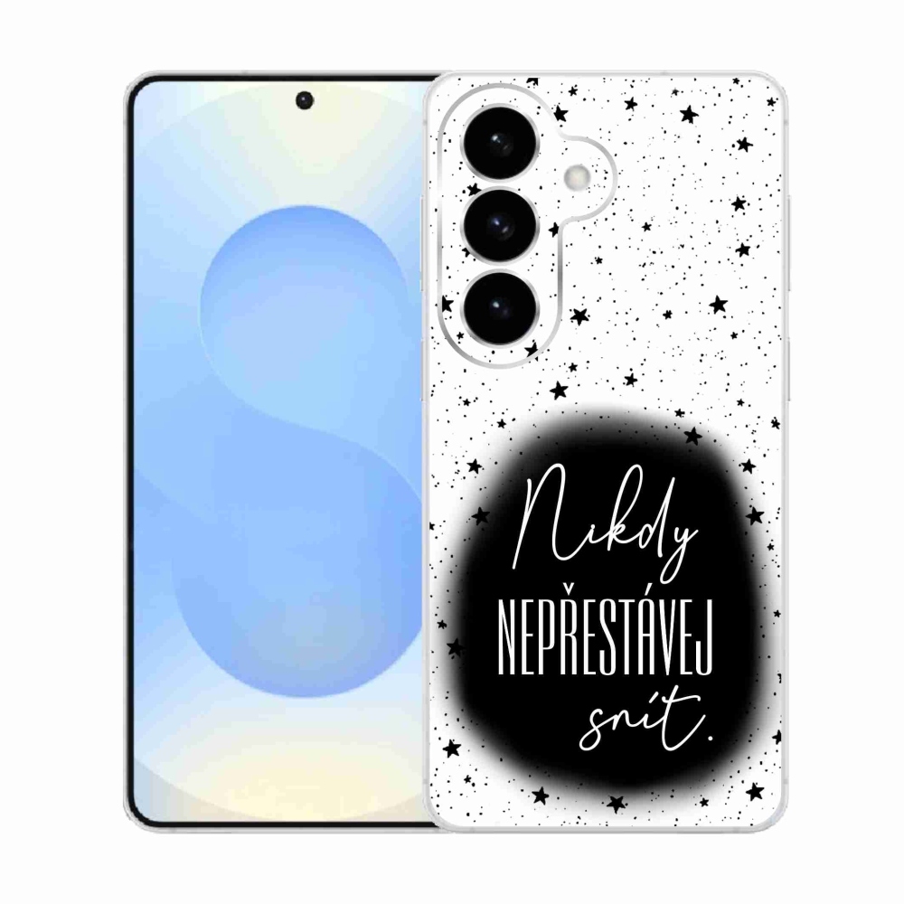 Gél borítás mmCase Samsung Galaxy S26 készülékhez - idézet 1 fekete-fehér háttérrel