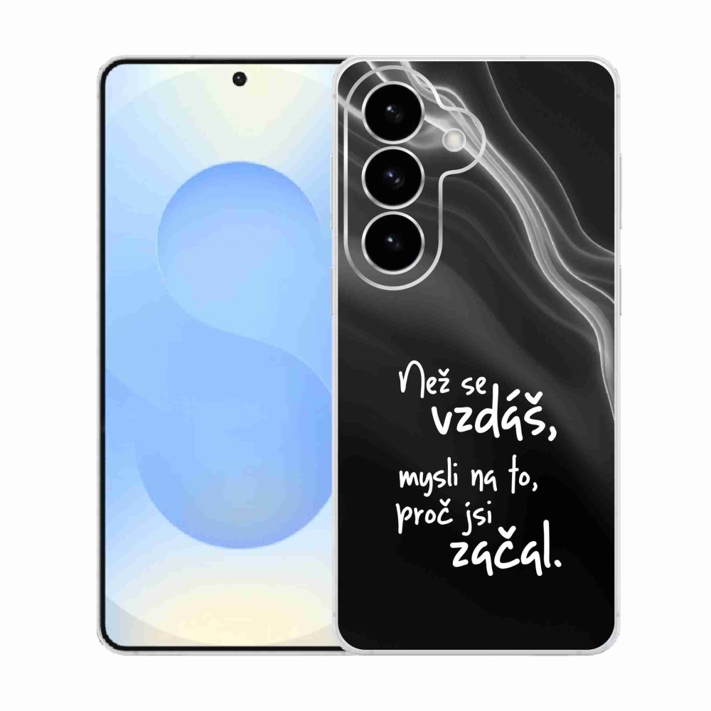 Gél borítás mmCase Samsung Galaxy S26 - idézet 2 fekete háttérrel