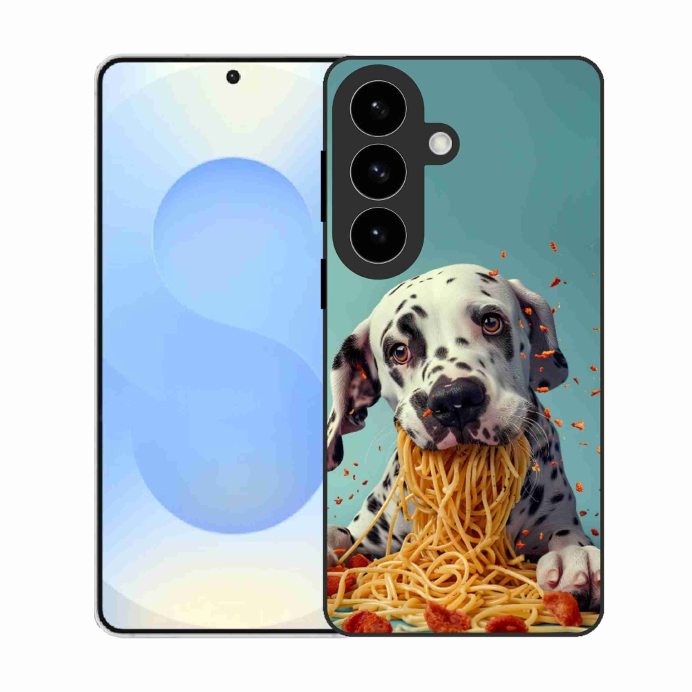 Zselés borítás mmCase Samsung Galaxy S26 készülékhez - Dalmata és spagetti