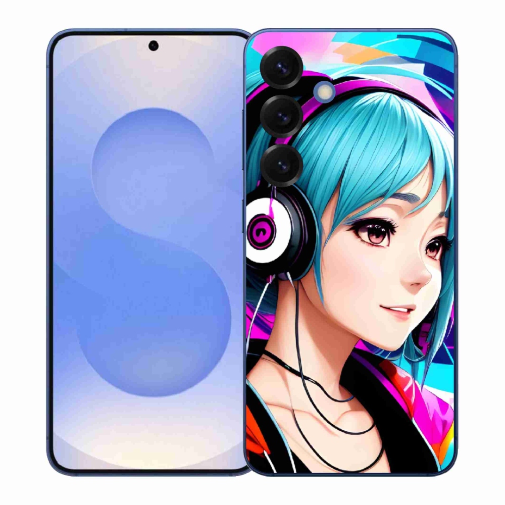 Gél borítás mmCase Samsung Galaxy S26+ - lány fejhallgatóval