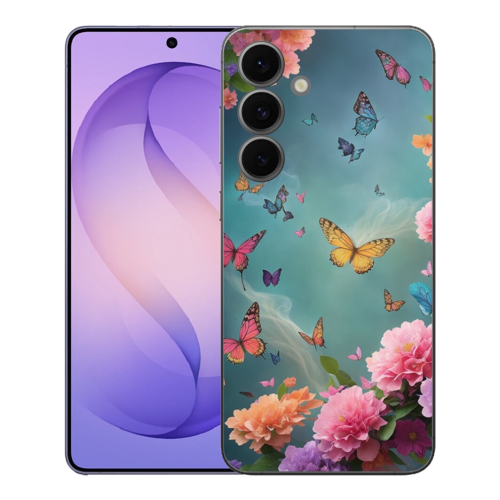 mmCase gél tok a Samsung Galaxy S26 FE-hez – színes virágok és pillangók