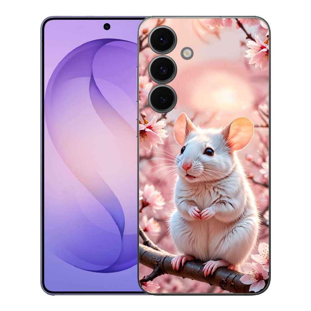 mmCase gél tok a Samsung Galaxy S26 FE-hez – fehér egér egy ágon