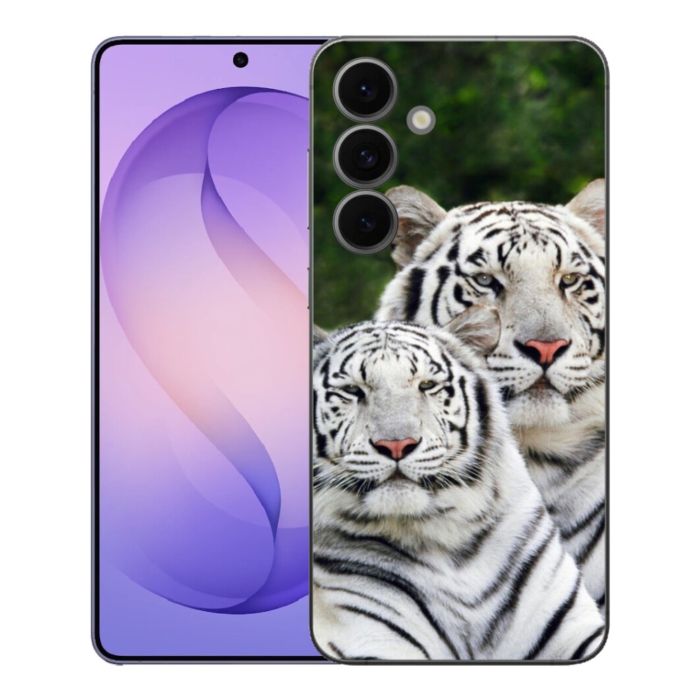 mmCase gélhuzat a Samsung Galaxy S26 FE-hez – fehér tigrisek
