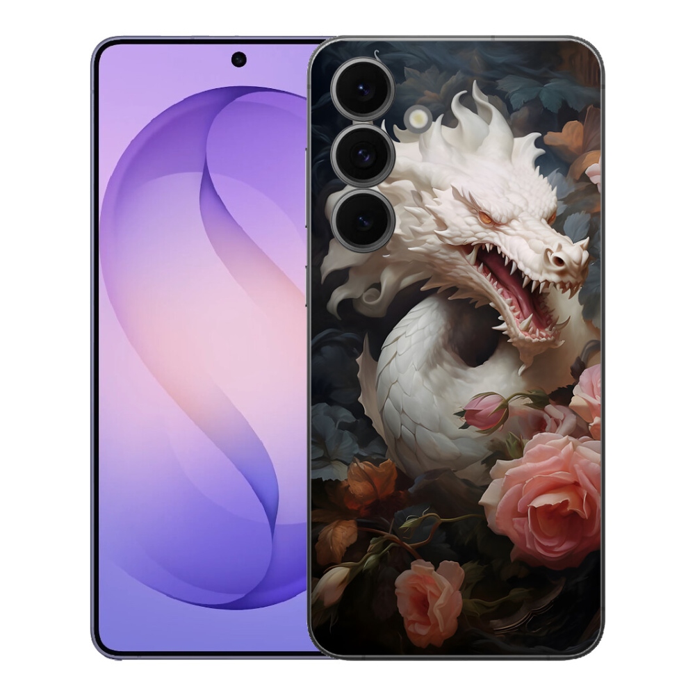 mmCase gél tok a Samsung Galaxy S26 FE-hez – fehér sárkány