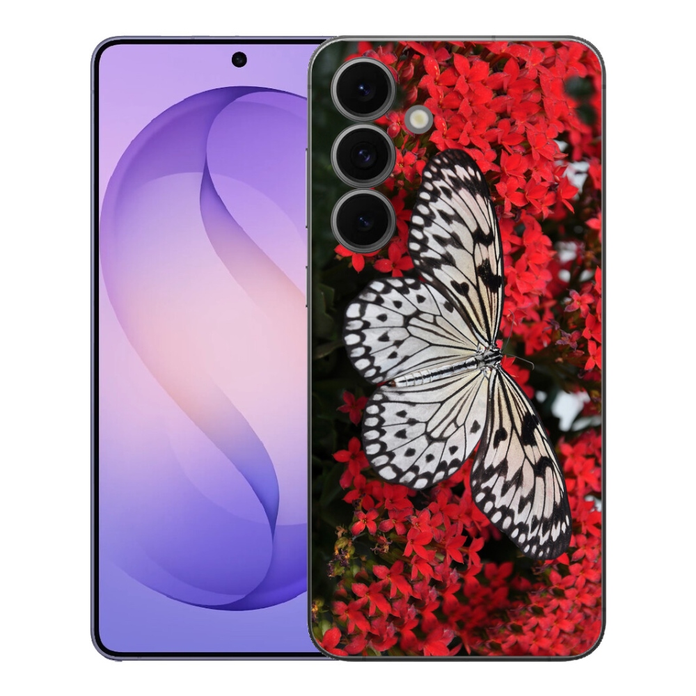 mmCase géltok a Samsung Galaxy S26 FE-hez – fekete-fehér pillangó 1