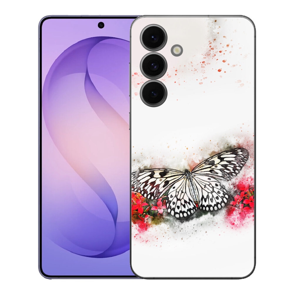 mmCase géltok a Samsung Galaxy S26 FE-hez – fekete-fehér pillangó
