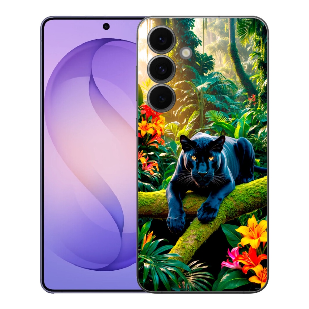 mmCase géltok a Samsung Galaxy S26 FE-hez – fekete párduc a dzsungelben
