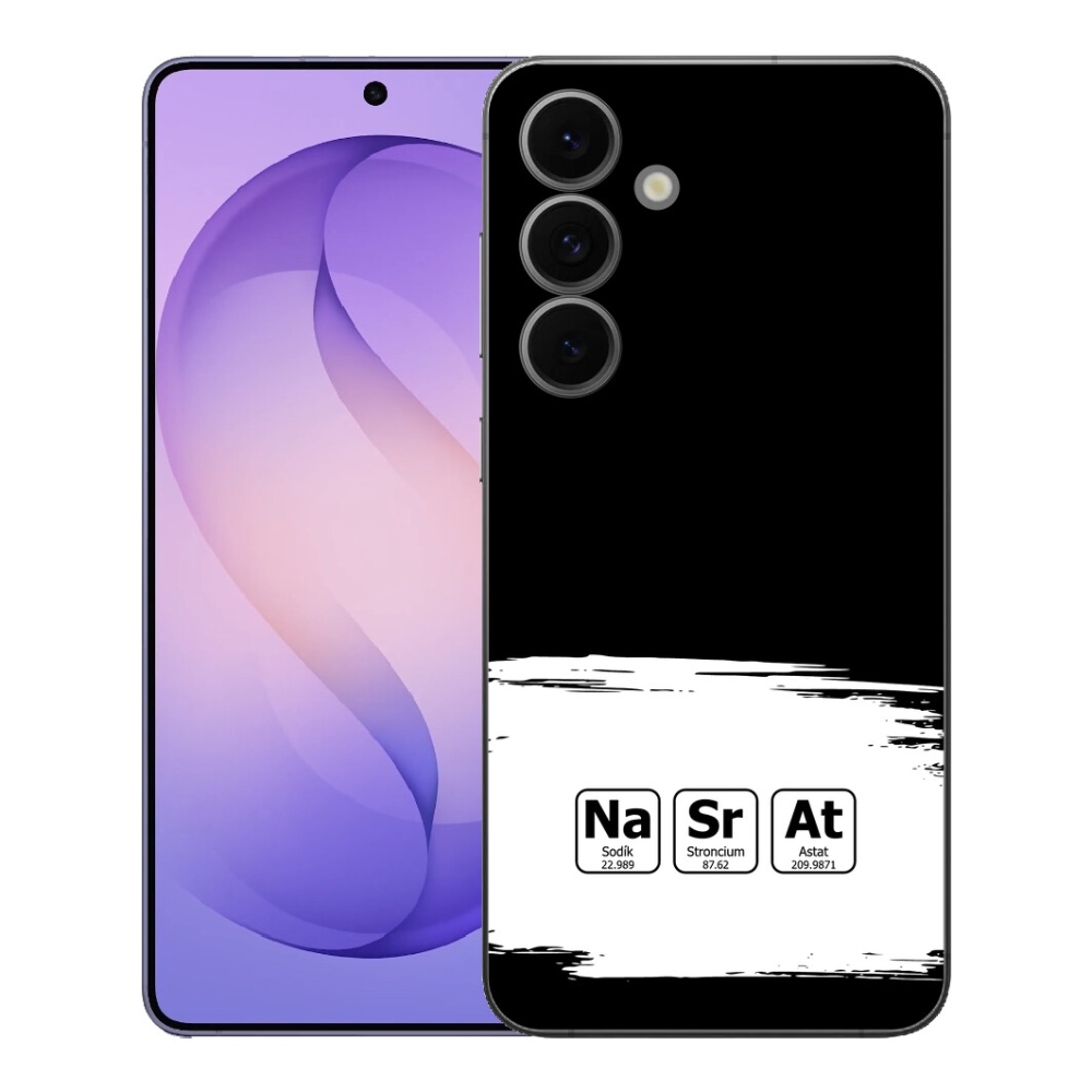 mmCase gél tok a Samsung Galaxy S26 FE-hez – kémiai elemek fehér-fekete háttérrel