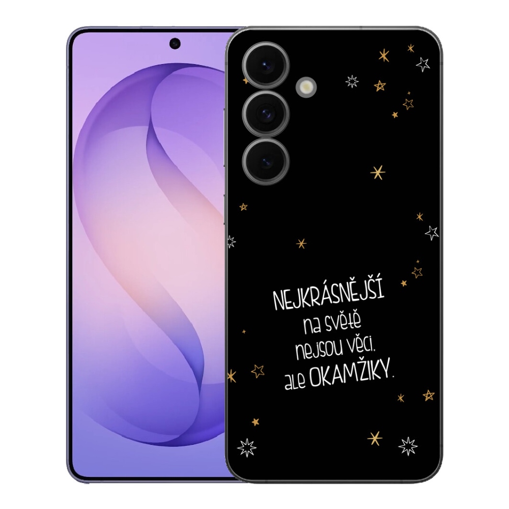 mmCase gél tok a Samsung Galaxy S26 FE-hez – idézet 4, fekete háttérrel