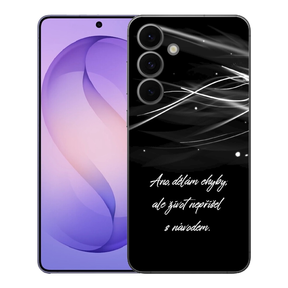 mmCase géltok a Samsung Galaxy S26 FE-hez – idézet fekete háttérrel