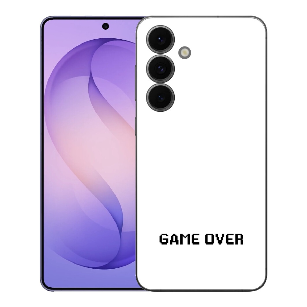 mmCase gél tok a Samsung Galaxy S26 FE-hez – „game over” fehér háttérrel