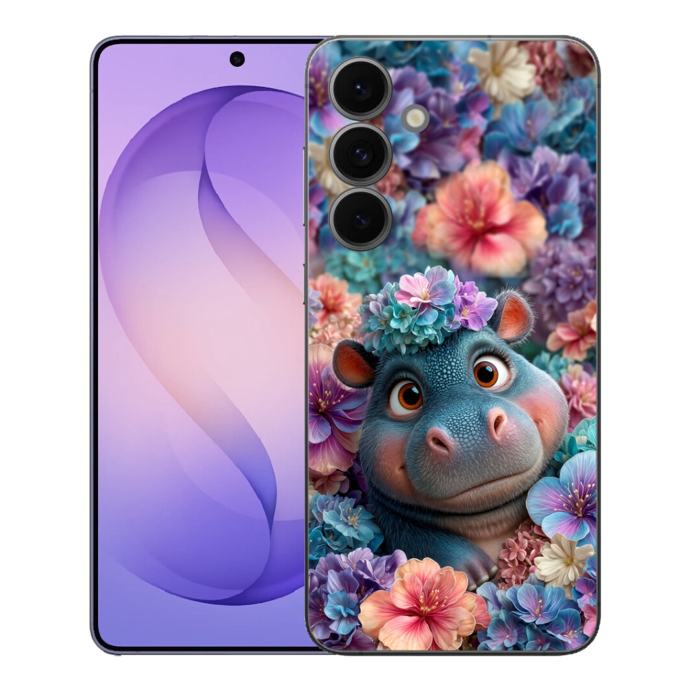 mmCase géltok a Samsung Galaxy S26 FE-hez – virágok között úszó víziló