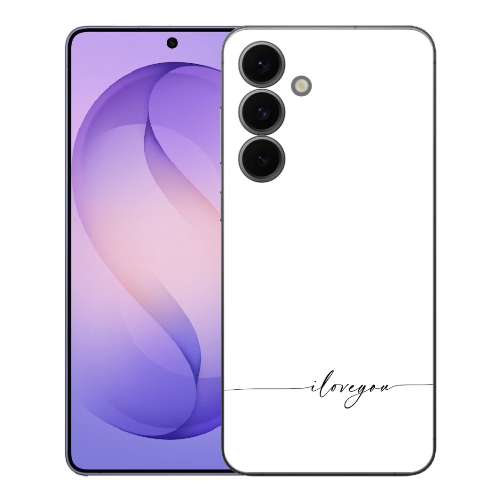 mmCase gél tok a Samsung Galaxy S26 FE-hez – „I love you” fehér háttérrel