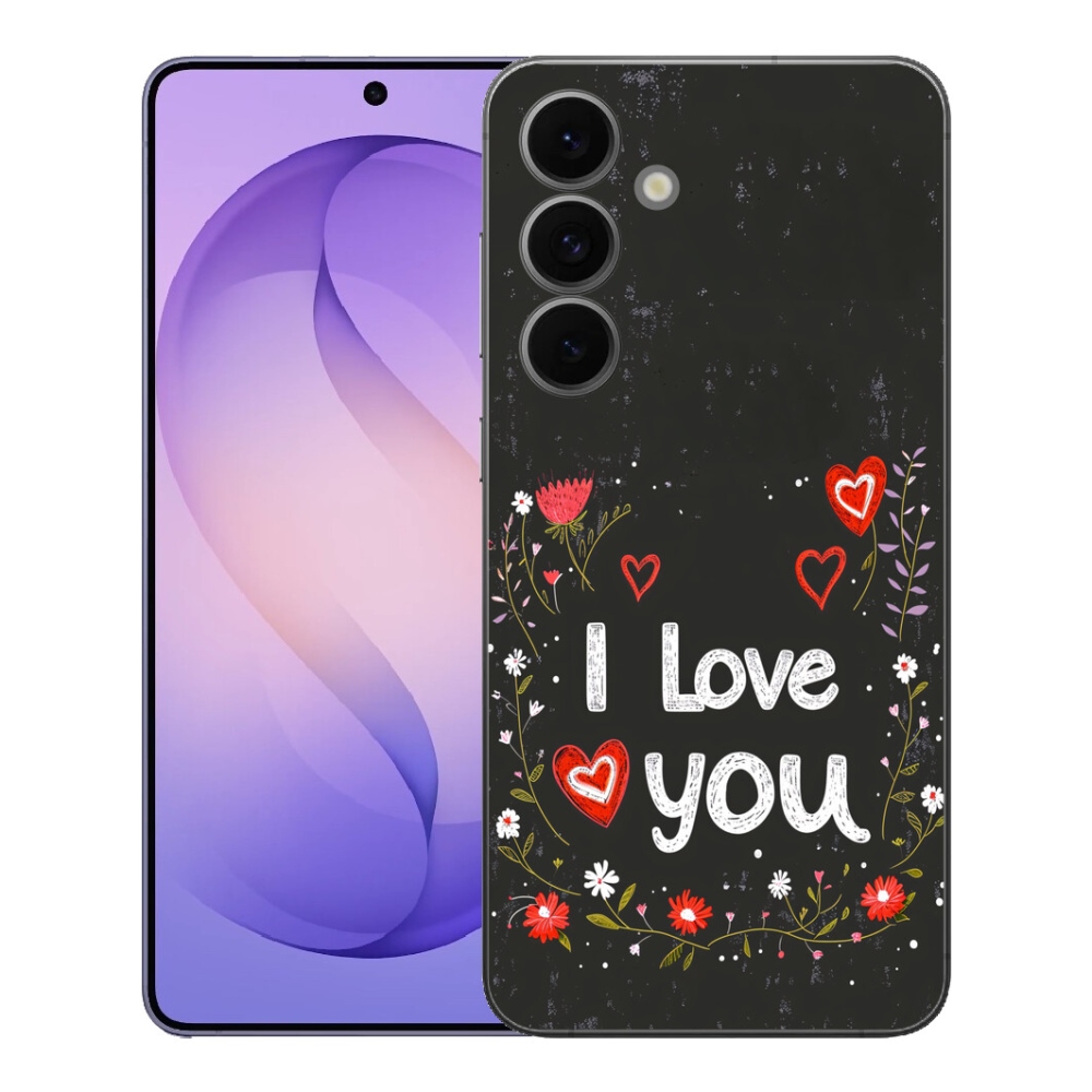 mmCase gél tok a Samsung Galaxy S26 FE-hez – „I love you” fekete háttérrel