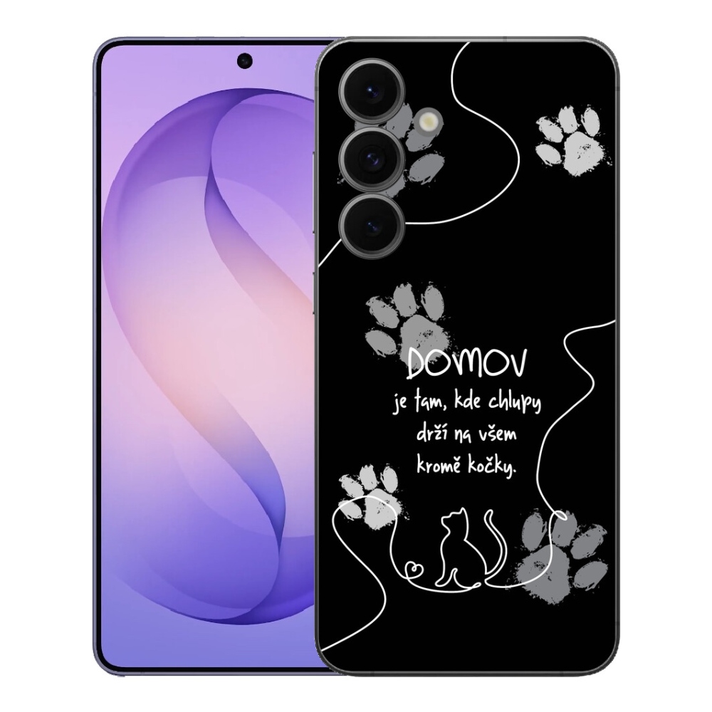 mmCase gél tok a Samsung Galaxy S26 FE-hez – macskás motívum, fekete háttér