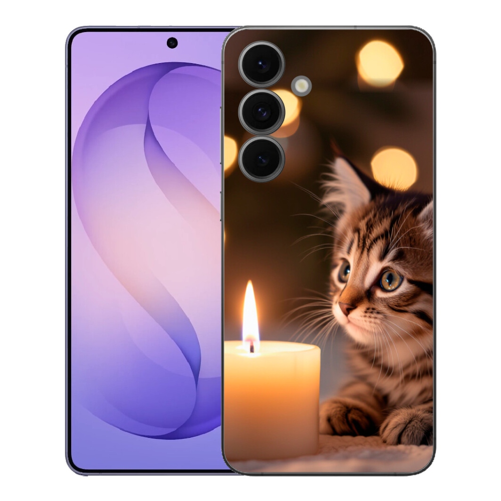 mmCase gél tok a Samsung Galaxy S26 FE-hez – cica és gyertya