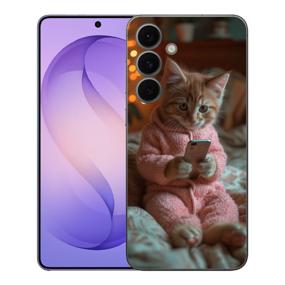 mmCase gél tok a Samsung Galaxy S26 FE-hez – cica mobiltelefonnal