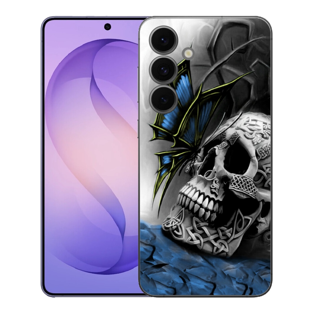 mmCase gélhuzat a Samsung Galaxy S26 FE-hez – pillangó és koponya
