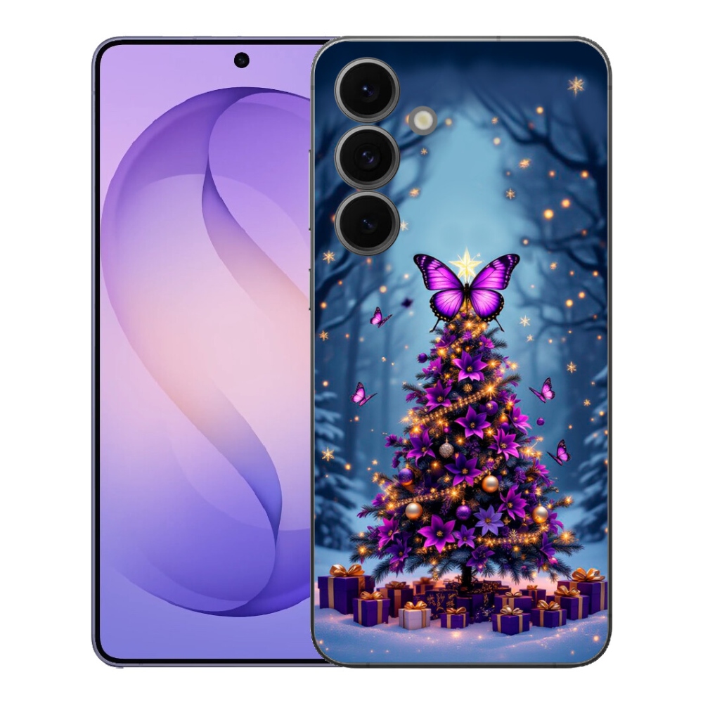 mmCase gél tok a Samsung Galaxy S26 FE-hez – pillangós karácsonyfa
