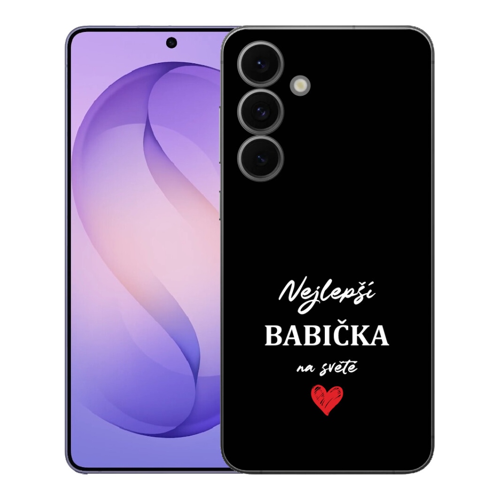 mmCase gél tok a Samsung Galaxy S26 FE-hez – „A legjobb nagymama 1” fekete háttérrel