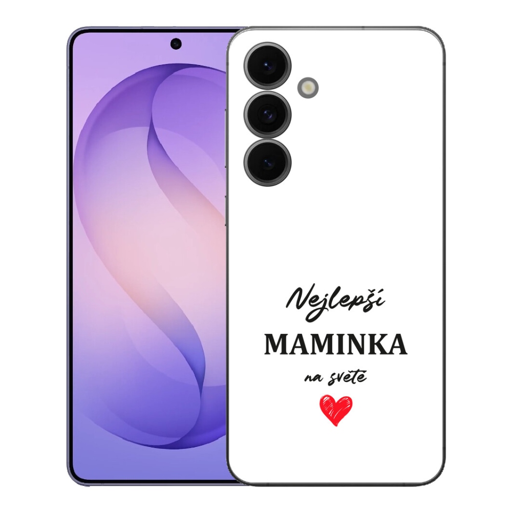 mmCase géltok a Samsung Galaxy S26 FE-hez – „A legjobb anyuka” 1, fehér háttérrel
