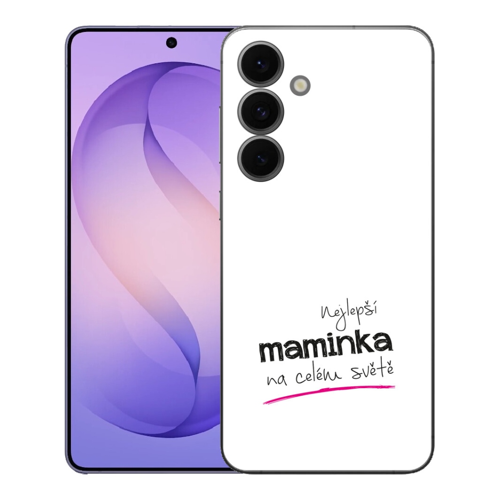 mmCase gél tok a Samsung Galaxy S26 FE-hez – „A legjobb anyuka” 4 fehér háttérrel