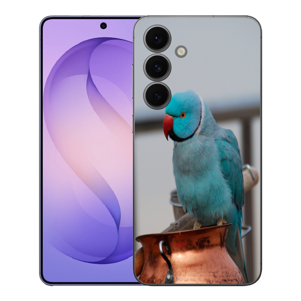 mmCase géltok a Samsung Galaxy S26 FE-hez – kék alexandri papagáj