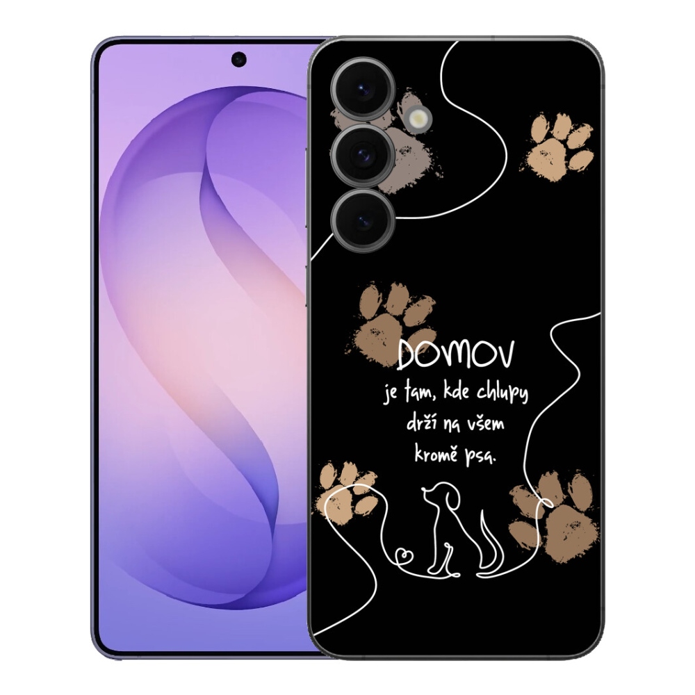 mmCase géltok a Samsung Galaxy S26 FE-hez – kutyás motívum, fekete háttér