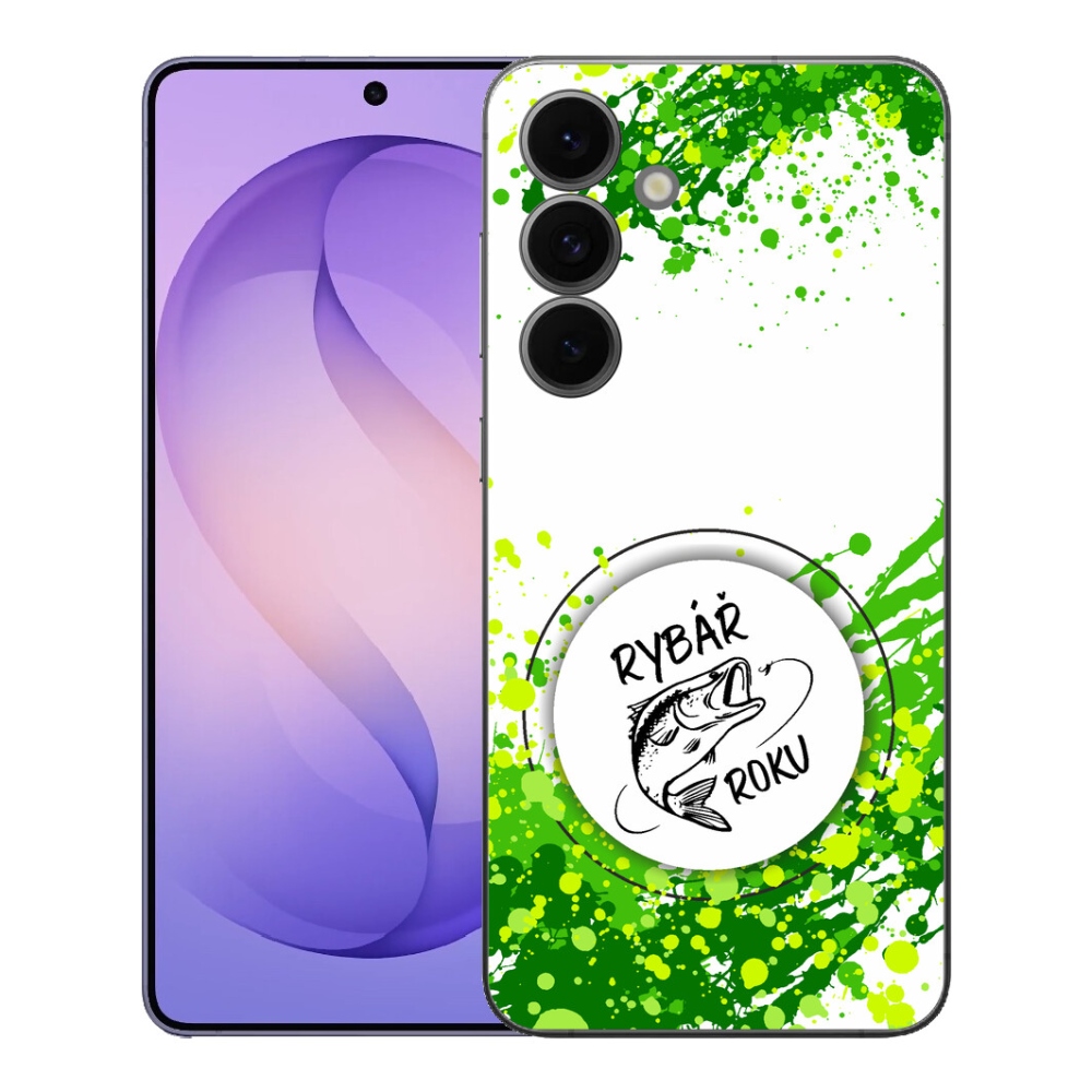mmCase géltok a Samsung Galaxy S26 FE-hez – „Az év horgásza” fehér háttérrel