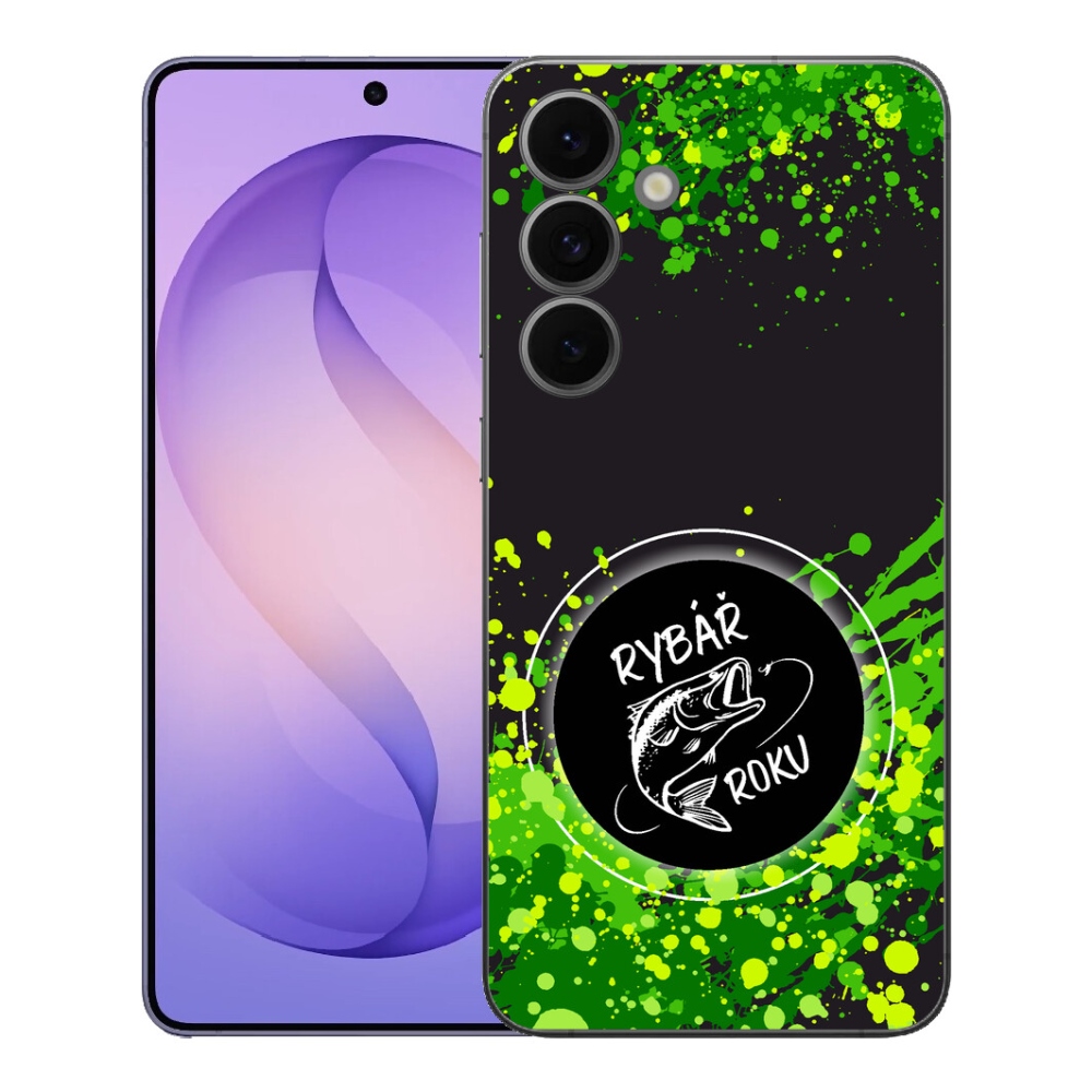 mmCase gél tok a Samsung Galaxy S26 FE-hez – „Az év horgásza” fekete háttérrel
