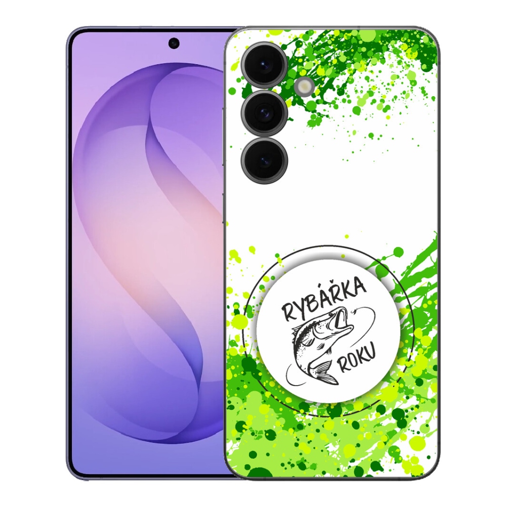 mmCase géltok a Samsung Galaxy S26 FE-hez – „Az év horgásznője” fehér háttérrel