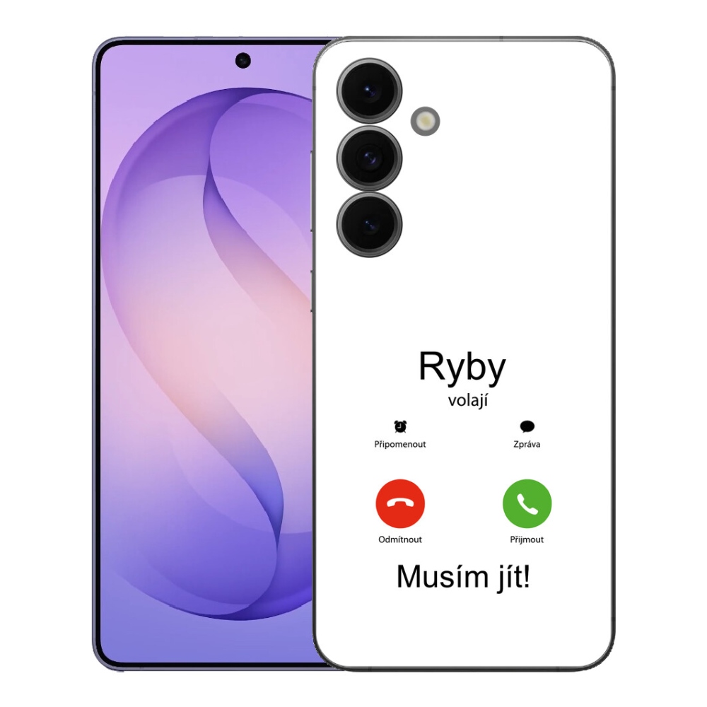 mmCase gél tok a Samsung Galaxy S26 FE-hez – halak hívnak, fehér háttérrel