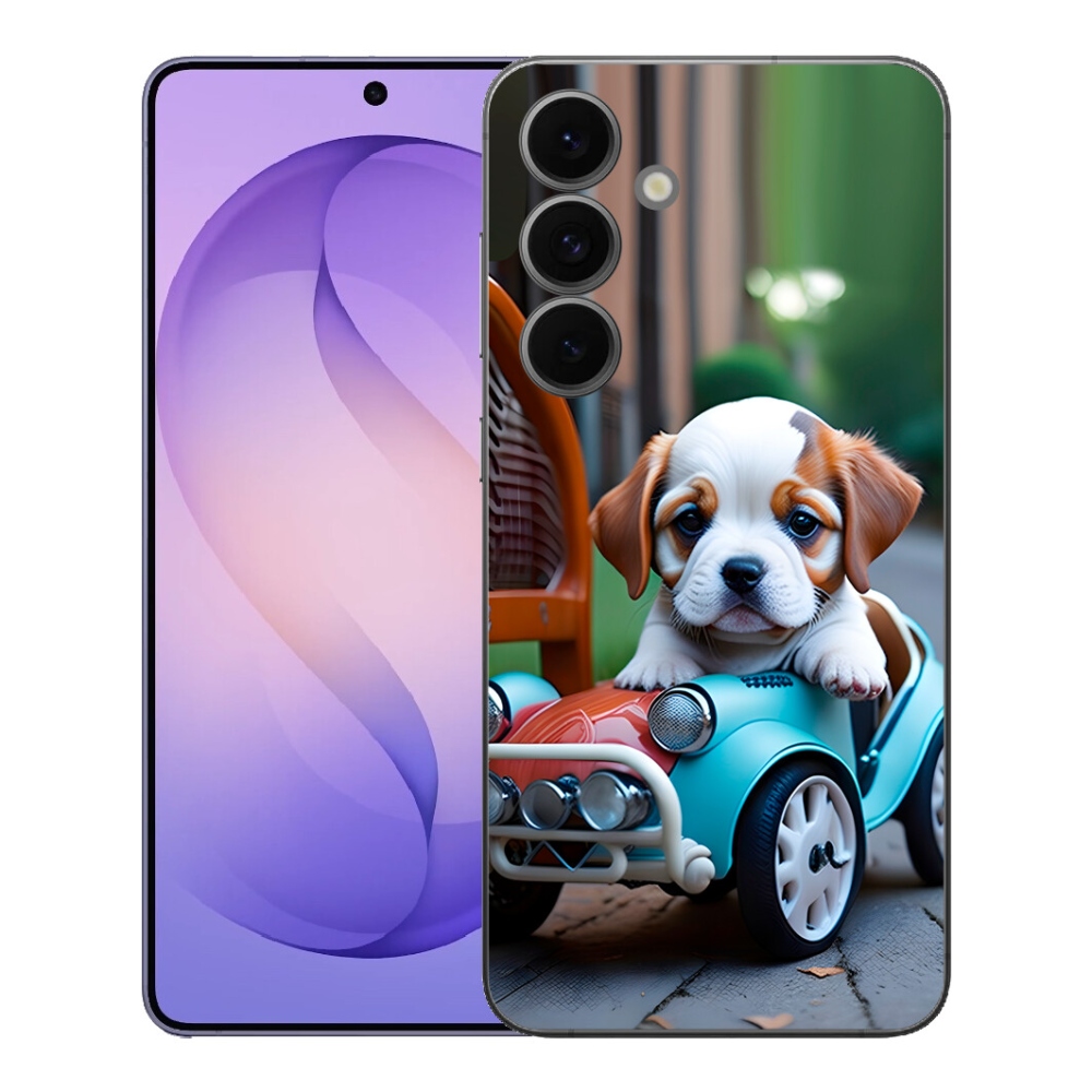mmCase géltok a Samsung Galaxy S26 FE-hez – kiskutya retro autóban