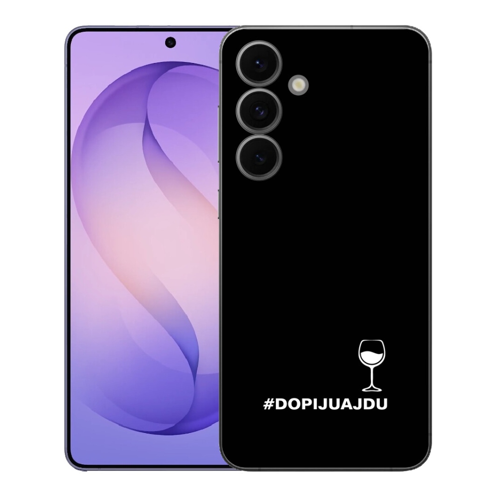 mmCase géltok a Samsung Galaxy S26 FE-hez – szőlőmotívum fekete háttérrel