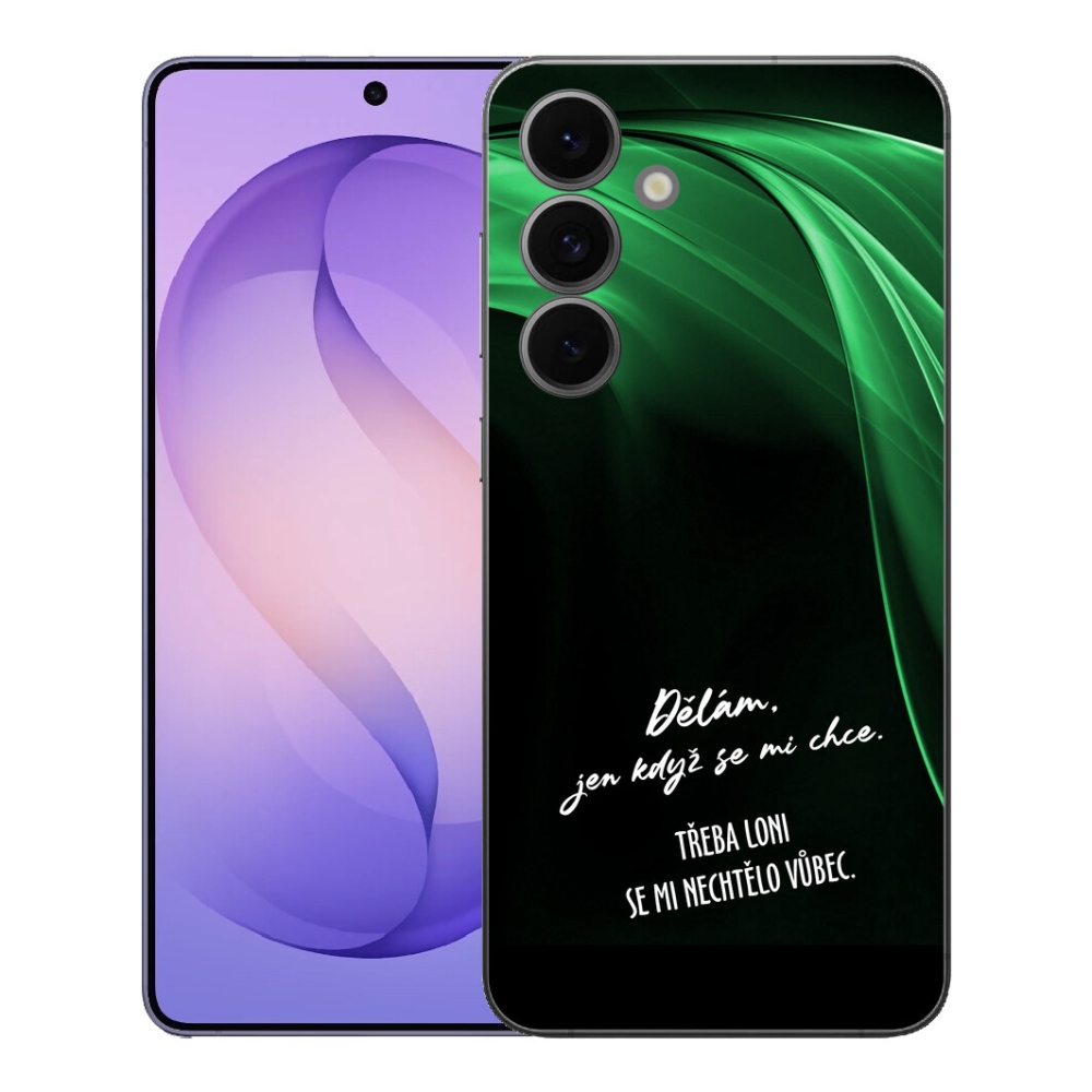 mmCase géltok a Samsung Galaxy S26 FE-hez – vicces felirat, 12 fekete háttérrel