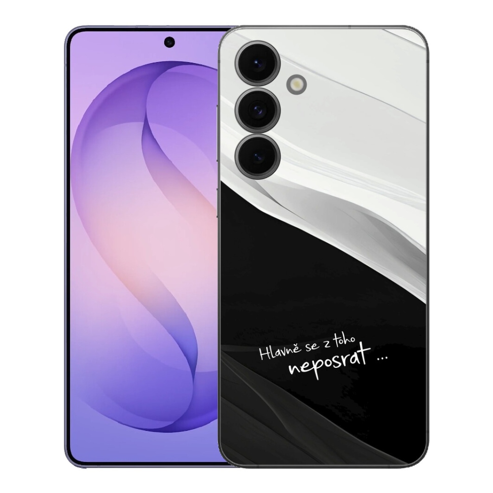 mmCase gél tok a Samsung Galaxy S26 FE-hez – vicces szöveg, 13 fekete-fehér háttér