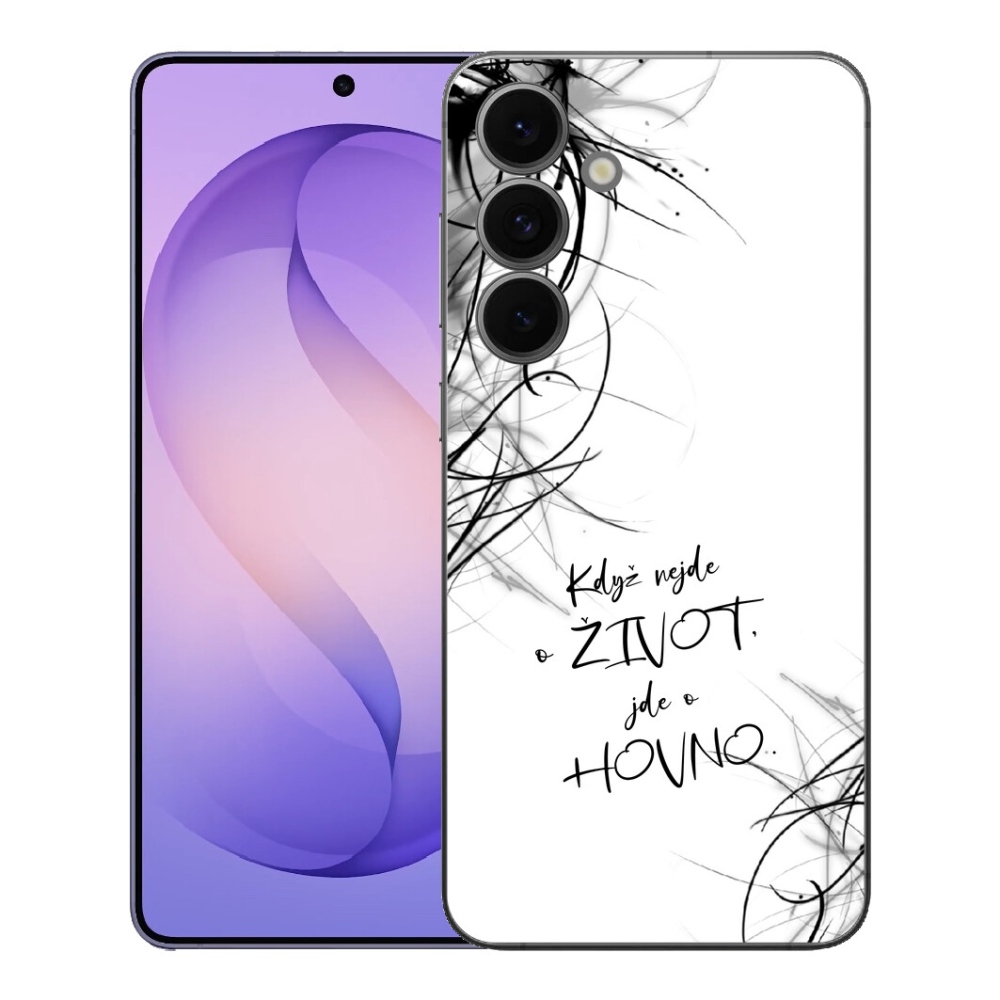 mmCase géltok a Samsung Galaxy S26 FE-hez – vicces felirat, 16, fehér háttér
