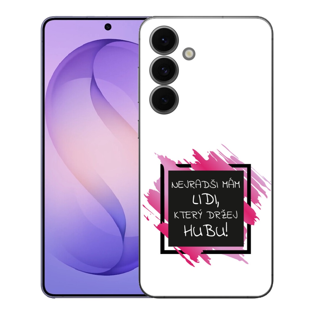 mmCase géltok a Samsung Galaxy S26 FE-hez – vicces felirat, 7 fekete-fehér háttér