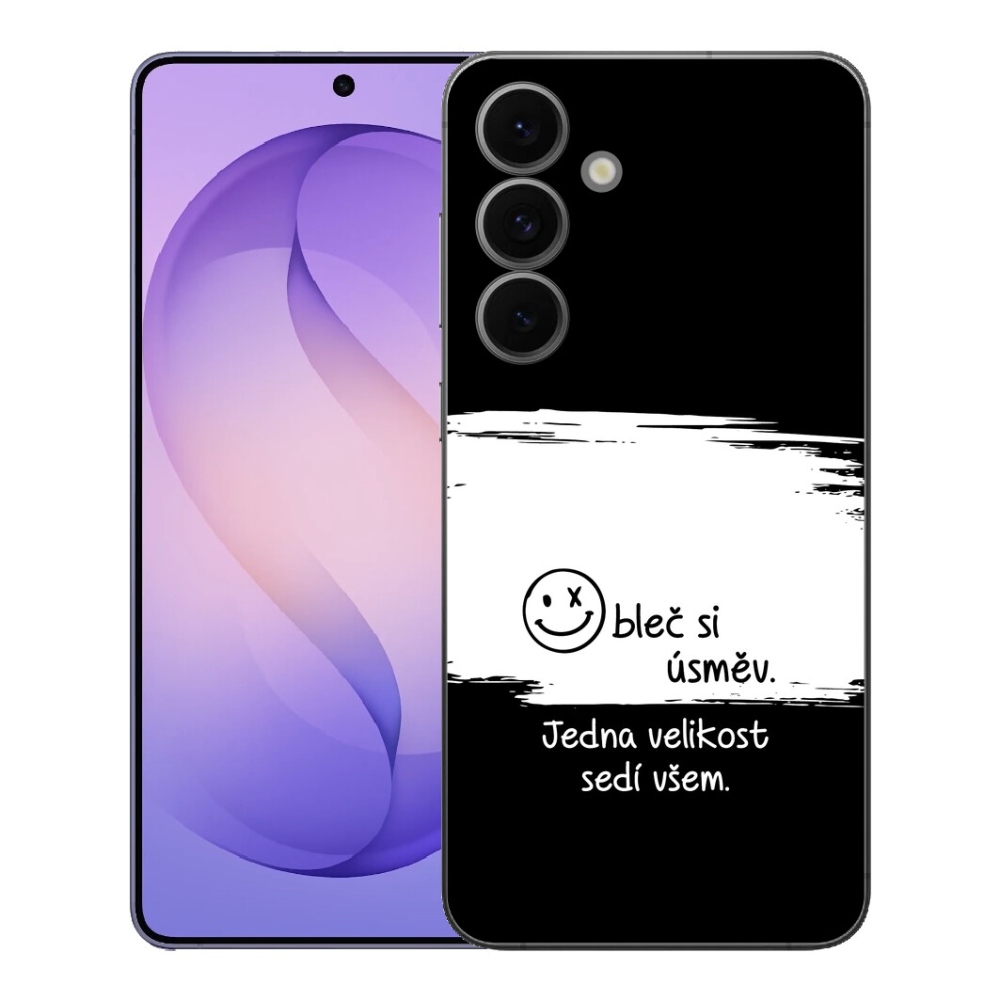 mmCase géltok a Samsung Galaxy S26 FE-hez – vicces felirat, 8 fekete-fehér háttér