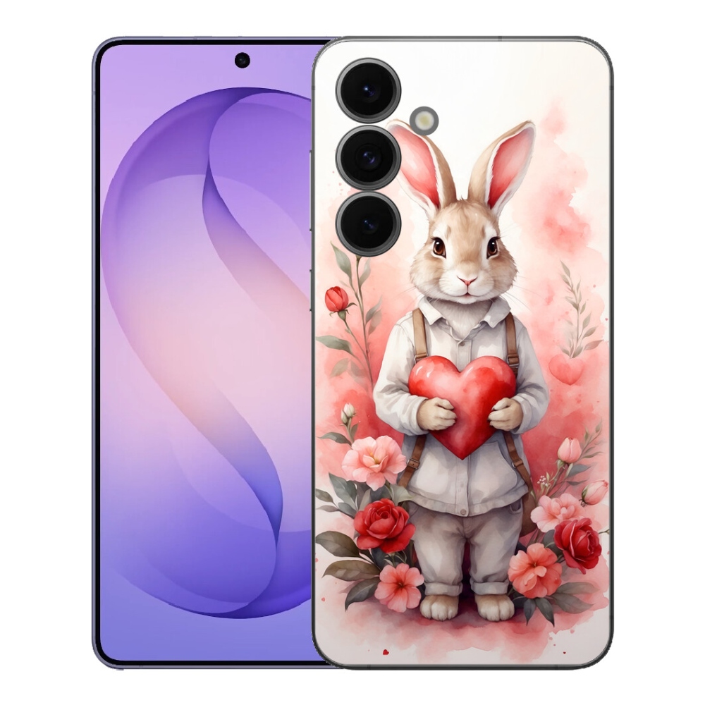mmCase gél tok a Samsung Galaxy S26 FE-hez – nyuszi szívecskével