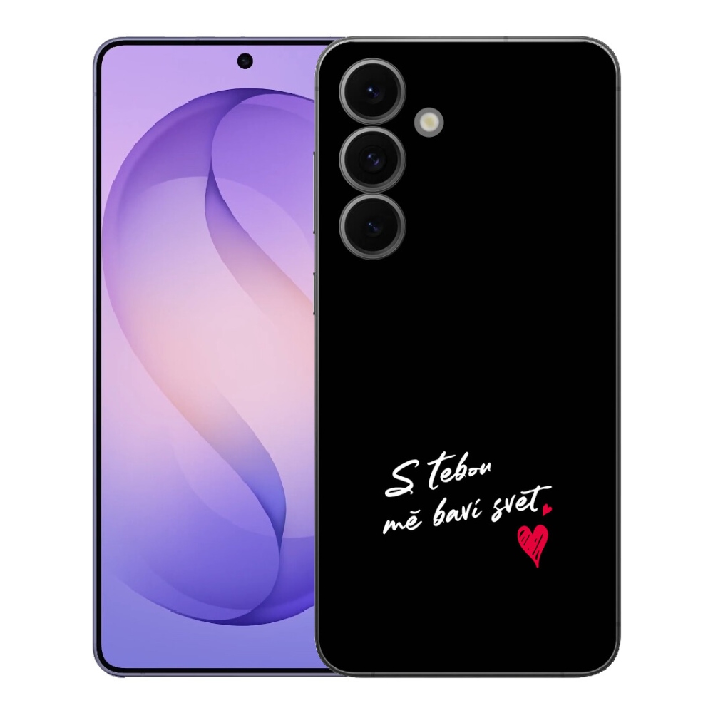 mmCase géltok a Samsung Galaxy S26 FE-hez – „In Love” felirat 1, fekete háttérrel