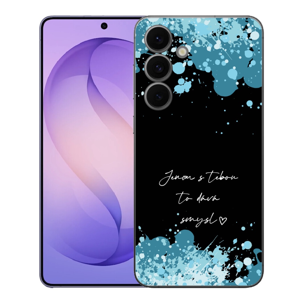 mmCase gél tok a Samsung Galaxy S26 FE-hez – „Szerelmes” felirat fekete háttérrel