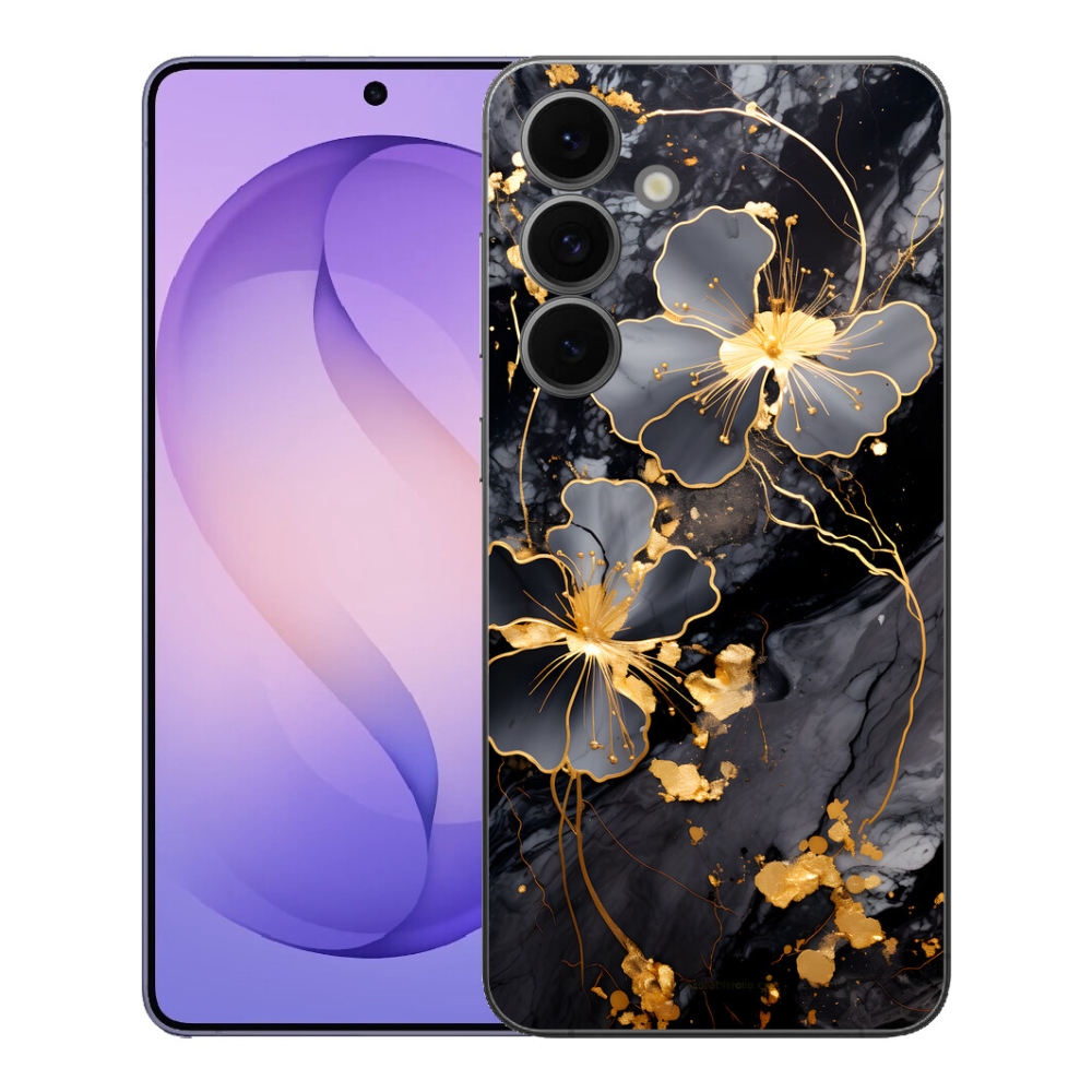 mmCase gél tok a Samsung Galaxy S26 FE-hez – arany virágok