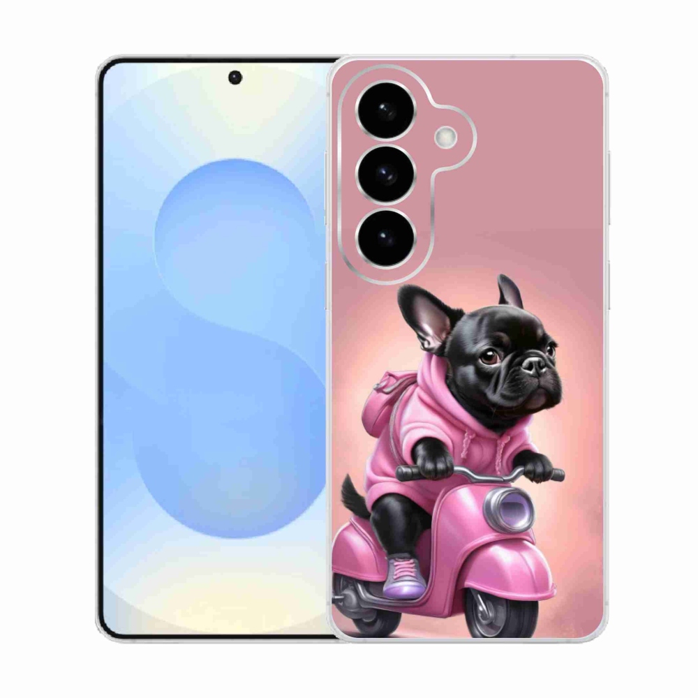 Gél borítás mmCase Samsung Galaxy S26 készülékhez - Francia bulldog robogón
