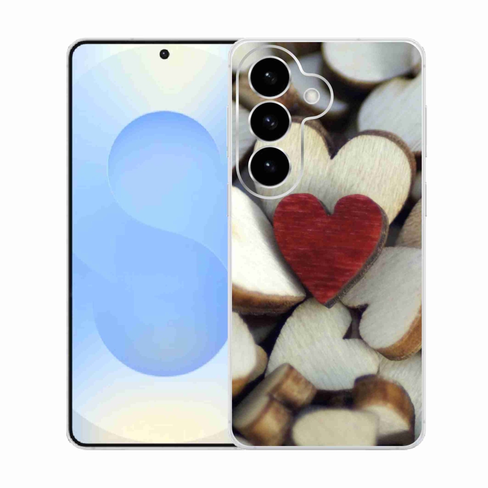 Zselés borítás mmCase Samsung Galaxy S26 készülékhez - gravírozott piros szív