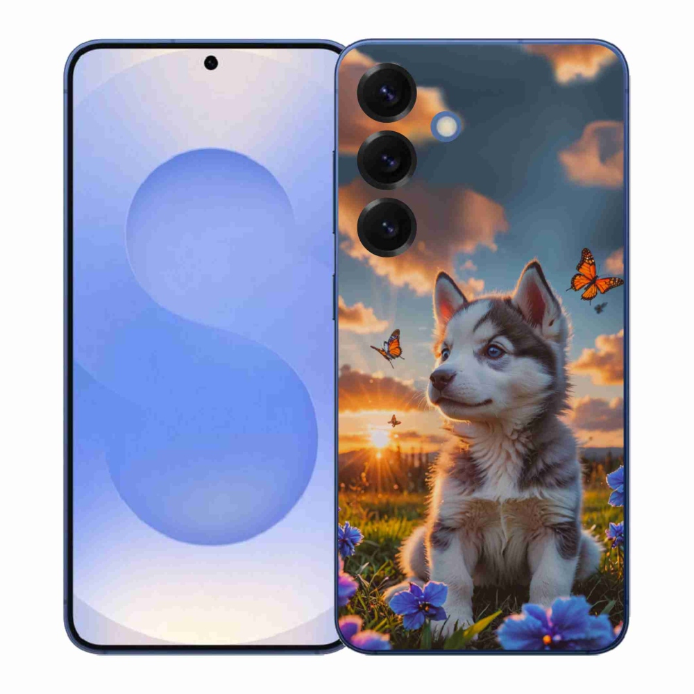 Gél borítás mmCase Samsung Galaxy S26+ készülékhez - husky a naplementében