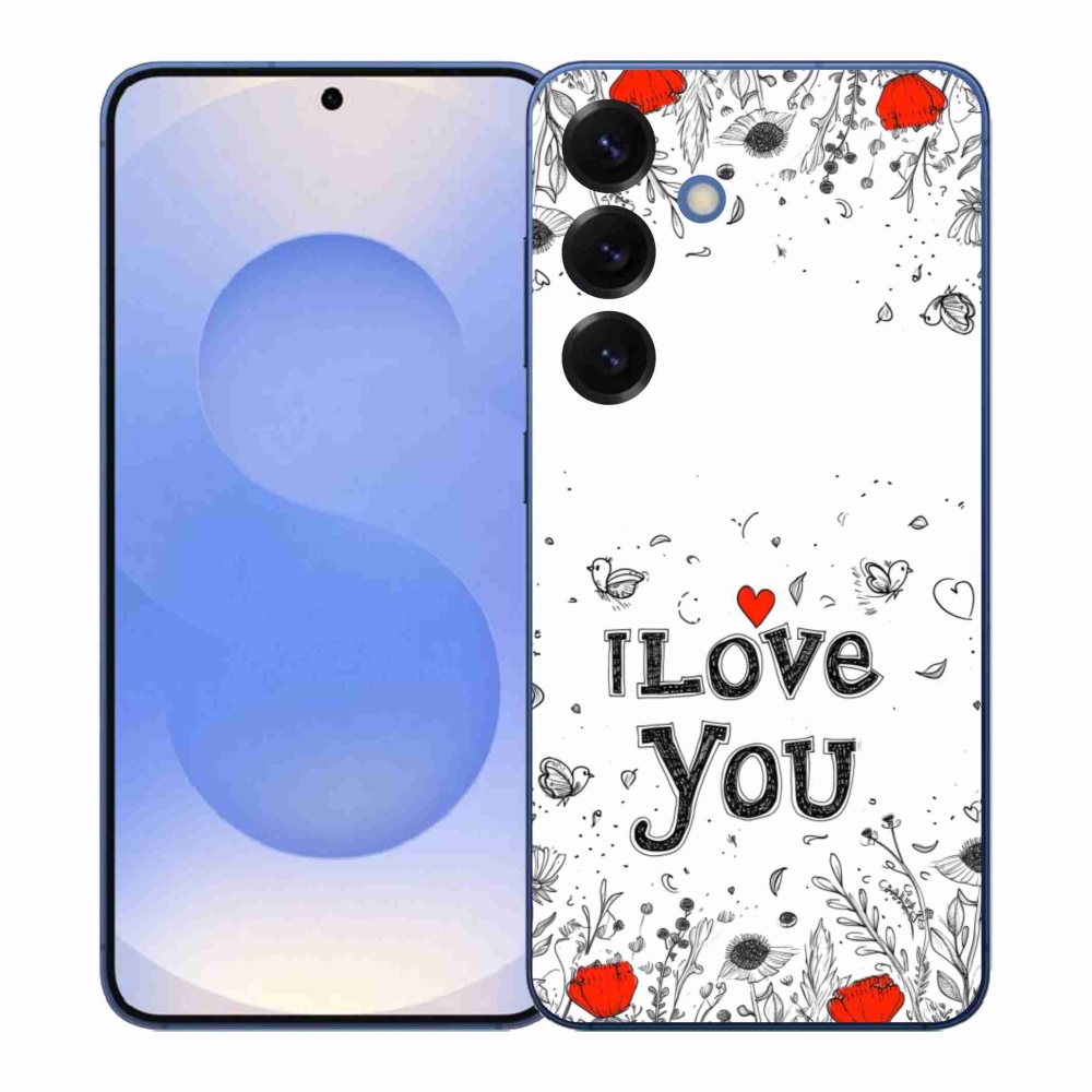 Gél borítás mmCase Samsung Galaxy S26+ - I love you fehér háttérrel